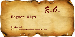 Regner Olga névjegykártya